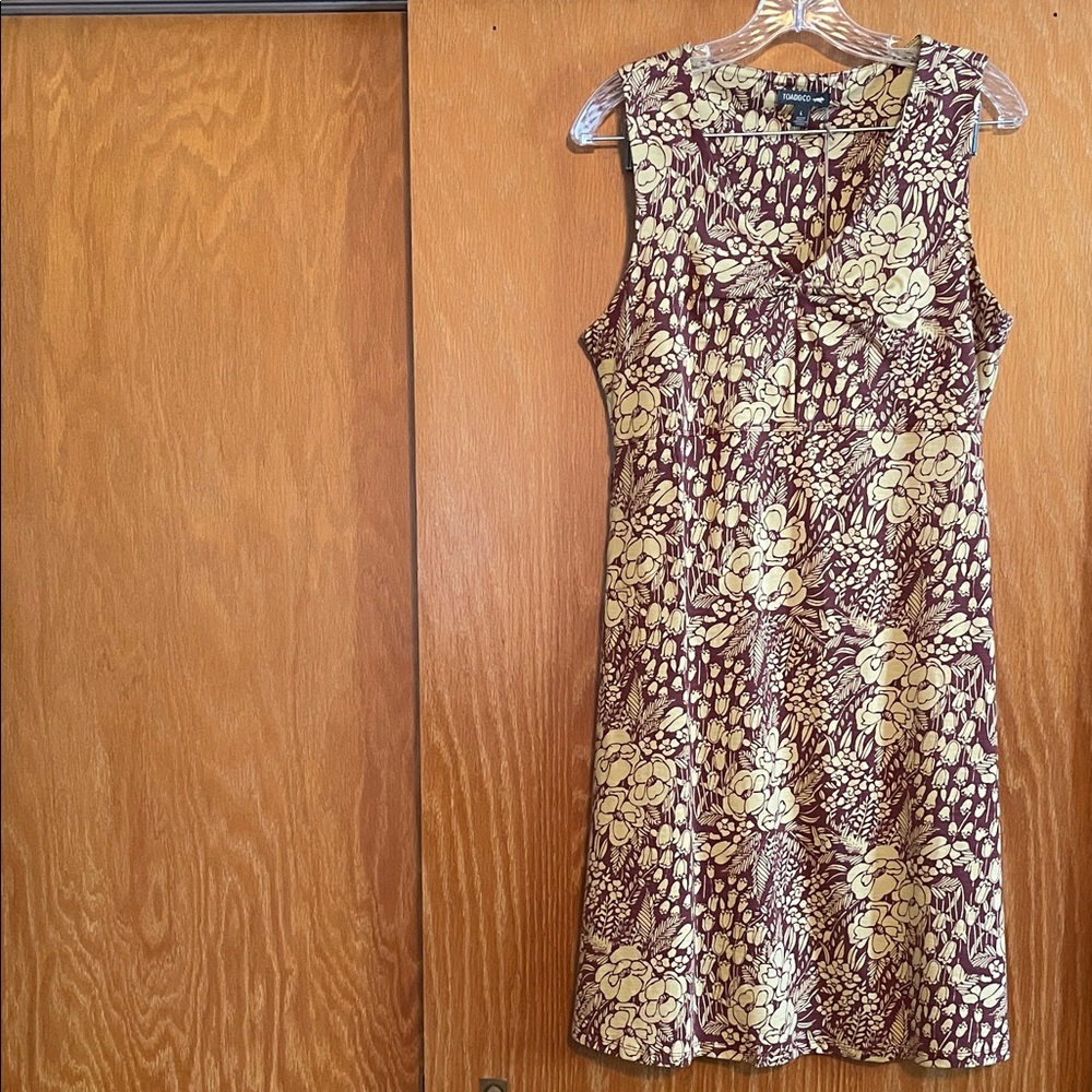 Toad&Co Purple and Cream Floral Rosemarie Dress
